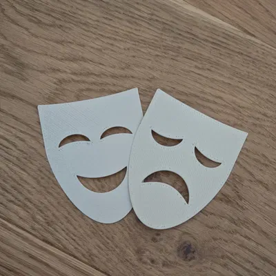 Mô hình mặt nạ kịch nghệ Comedy and Tragedy - Mẫu 3D ấn tượng