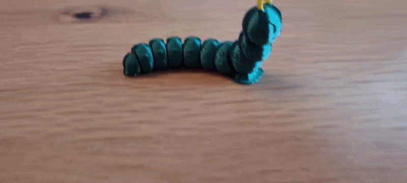 Mô hình chú sâu linh hoạt (Articulated Caterpillar) - Đồ chơi Fidget 3D - Thumbnail 1