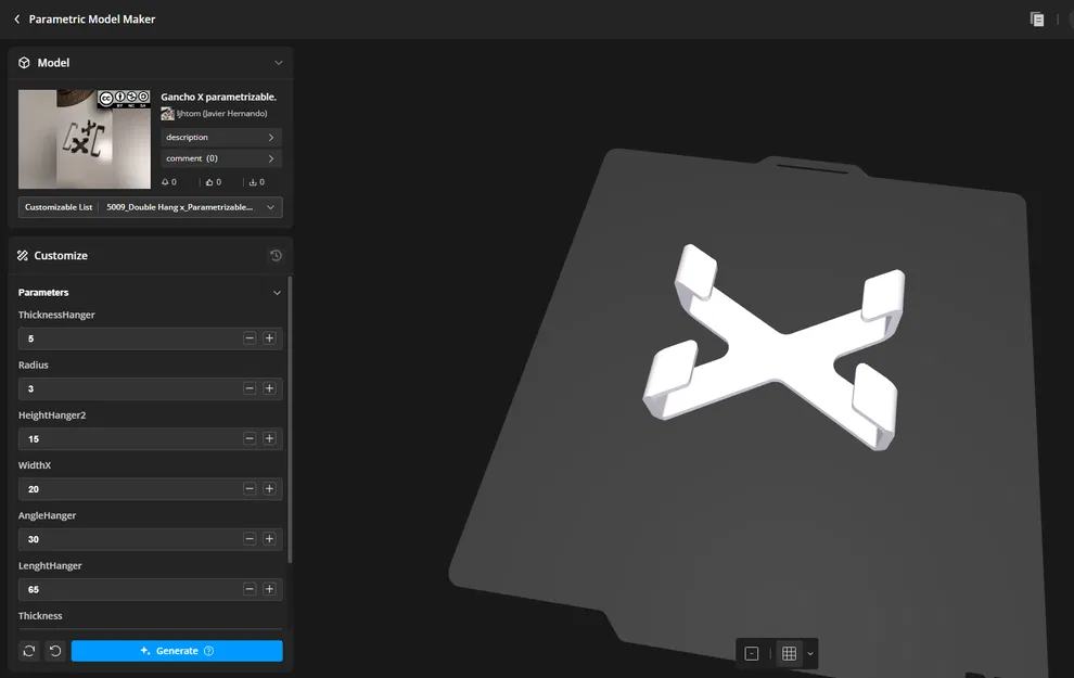Móc treo hình chữ X có thể tùy chỉnh thông số - Image 3