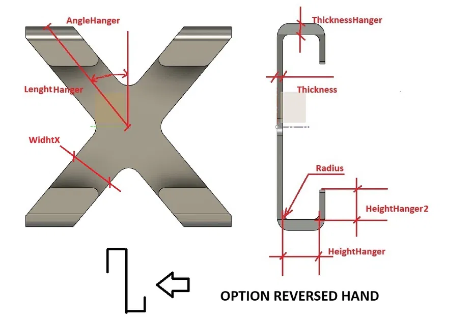 Móc treo hình chữ X có thể tùy chỉnh thông số - Image 9