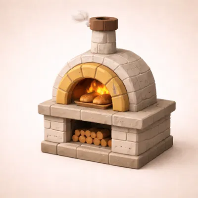 Mô hình 3D Lò Nướng Bánh Phong Cách Low Poly Độc Đáo