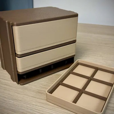 Ngăn kéo bàn làm việc Modular 2x3 Gridfinity | Khóa nhấn (Push Lock)