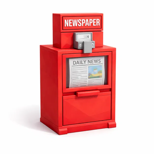 Mô hình thùng bán báo Low Poly in 3D cực chất cho sa bàn - Image 1