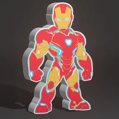 Đèn Lightbox Iron Man 2 trang trí cực chất cho fan Marvel