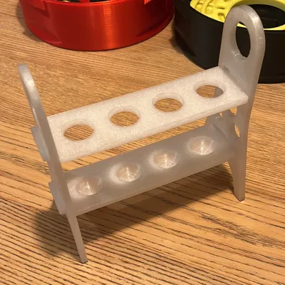 Giá đỡ 4 ống nghiệm tối giản (Simple stand for 4 test tubes)