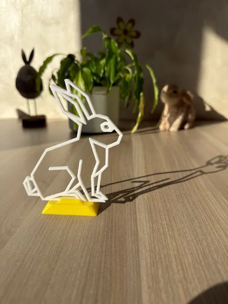 Mô hình trang trí chú thỏ Line Art xinh xắn cho Lễ Phục sinh - Image 1