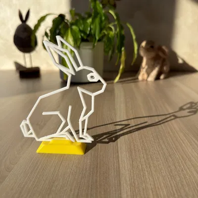 Mô hình trang trí chú thỏ Line Art xinh xắn cho Lễ Phục sinh