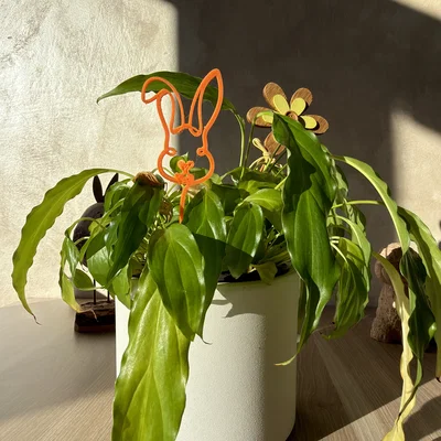 Mẫu trang trí chậu cây chú thỏ Bunny on a stick in 3D siêu cute