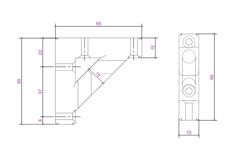 Ke Góc Gia Cố 65x65mm - Ke Vuông Nội Thất - Image 4