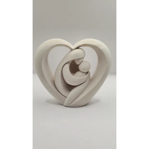 Tượng Điêu Khắc Trái Tim Mẹ và Bé – Tượng Gia Đình - Image 1