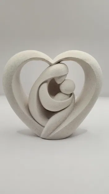 Tượng Điêu Khắc Trái Tim Mẹ và Bé – Tượng Gia Đình - Image 2