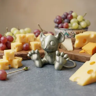 Chú Chuột Chân To Dễ Thương - Tượng Chibi Cách Điệu - Điêu Khắc Động Vật Chi Tiết (Tư thế 2)