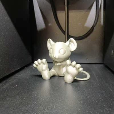 Chú Chuột Chân To Dễ Thương - Tượng Chibi Cách Điệu - Điêu Khắc Động Vật Chi Tiết (Tư thế 2)