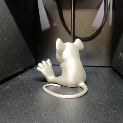 Chú Chuột Chân To Dễ Thương - Tượng Chibi Cách Điệu - Điêu Khắc Động Vật Chi Tiết (Tư thế 2)