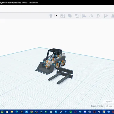 Mô hình xe xúc lật (kepçe) kèm càng nâng độc đáo - Tự in 3D