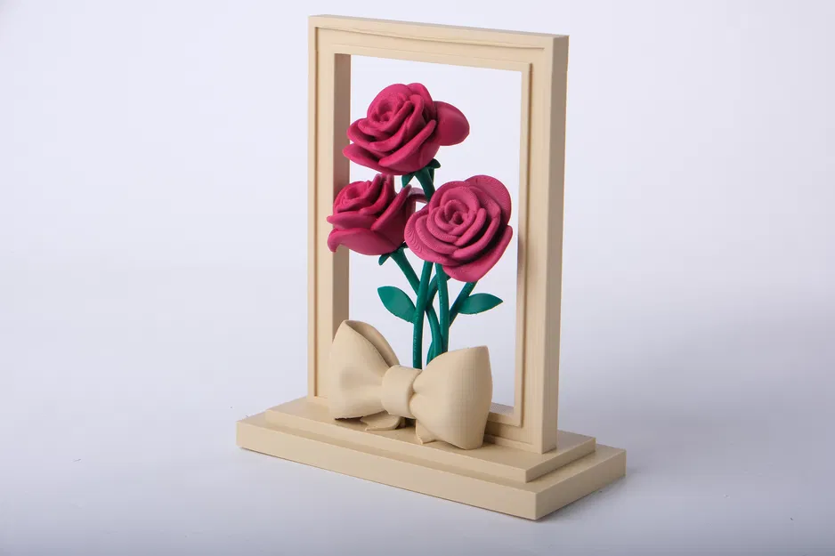 Tác phẩm điêu khắc hoa hồng trong khung - Image 2
