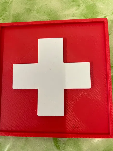 Đế lót ly quốc kỳ Thụy Sĩ độc đáo - File in 3D chất lượng - Image 1