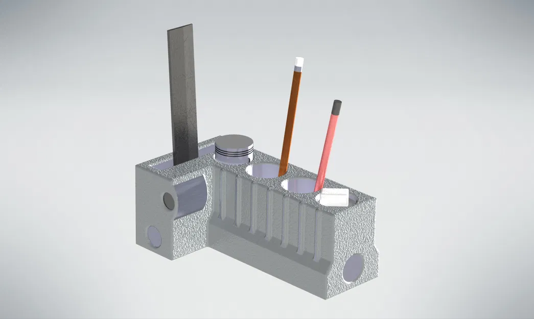 Khay đựng bút phong cách khối động cơ xe độc đáo (3D Model) - Image 1