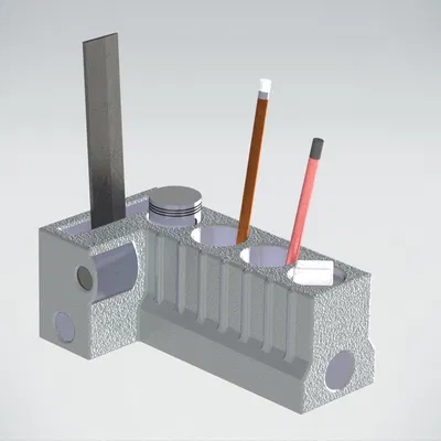 Khay đựng bút phong cách khối động cơ xe độc đáo (3D Model)