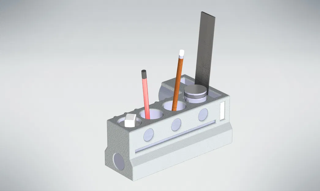 Khay đựng bút phong cách khối động cơ xe độc đáo (3D Model) - Image 2