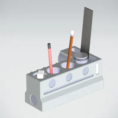 Khay đựng bút phong cách khối động cơ xe độc đáo (3D Model)