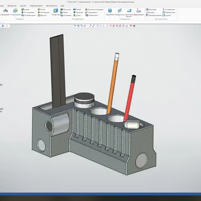 Khay đựng bút phong cách khối động cơ xe độc đáo (3D Model)