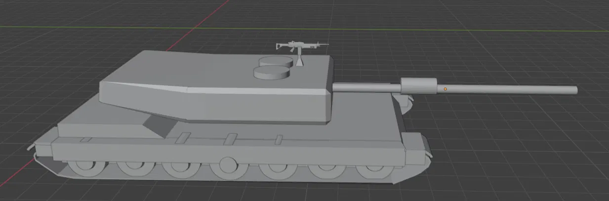 Mô hình in 3D xe tăng Leopard 2A4 gắn súng M249 cực chi tiết - Image 1