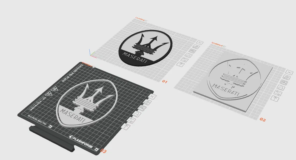 Logo Maserati 3D trang trí văn phòng và xưởng kỹ thuật - Image 1