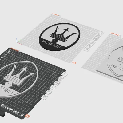 Logo Maserati 3D trang trí văn phòng và xưởng kỹ thuật