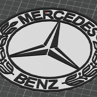 Mô hình logo Mercedes-Benz trang trí văn phòng bằng in 3D