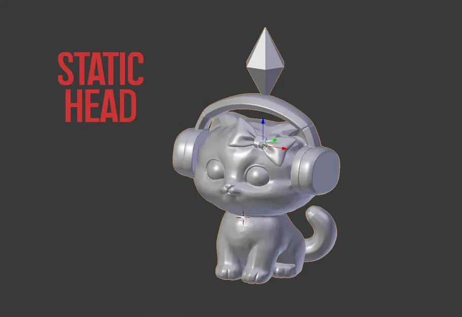 Mô hình 3D Mèo The Sims đeo tai nghe | Đầu tĩnh - Image 2