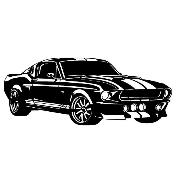 Tranh treo tường 3D hình xe Muscle car cổ điển cực chất - Image 1