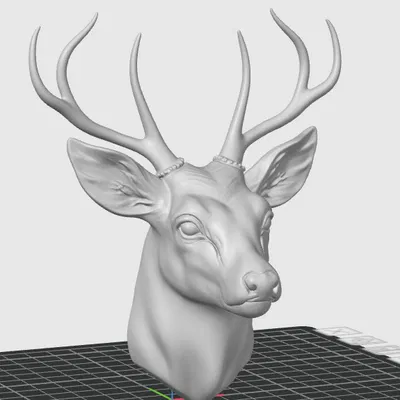 Mô hình đầu hươu treo tường trang trí 3D ấn tượng