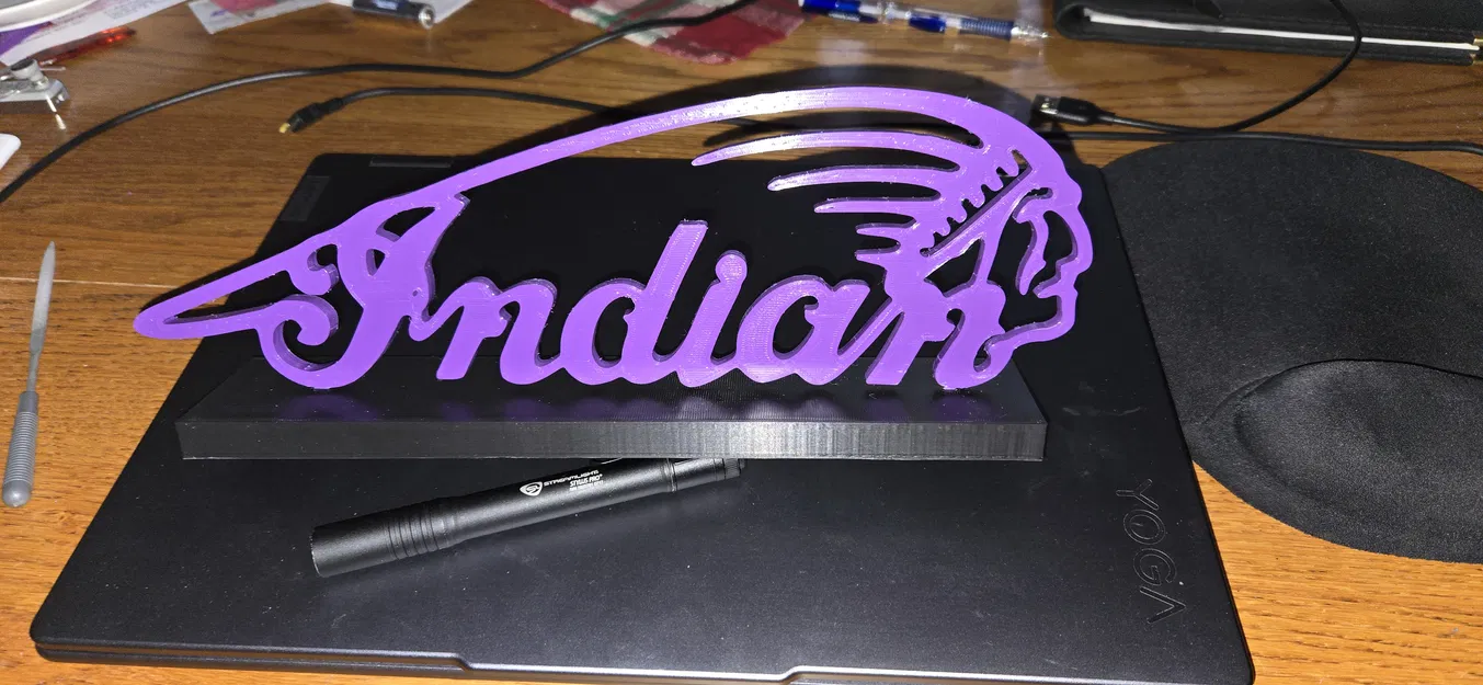 Mô hình logo Indian Motorcycle trang trí bàn làm việc cực chất - Image 1