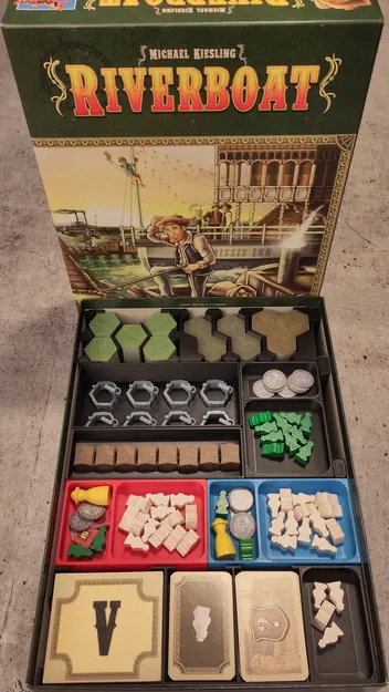 Khay Đựng Riverboat – Tương Thích Với Mô Hình 3D (Giếng, Nhà Kho & Đánh Dấu Người Chơi) - Image 1