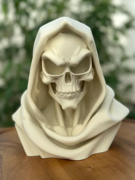 Tượng đầu lâu tử thần Reaper Skull Bust trang trí phong cách Gothic - Image 1