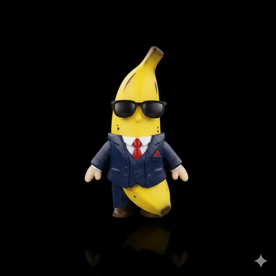 Mô hình 3D THE BANANA GUY khớp nối phong cách quý ông lịch lãm