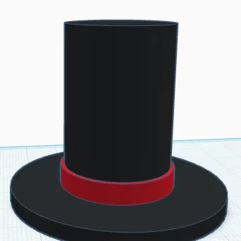 Mô hình 3D chiếc mũ quý ông (top hat) tí hon siêu dễ thương