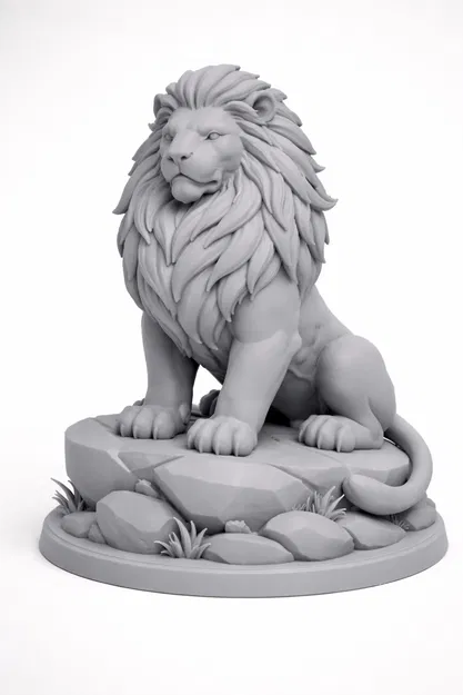 Tượng Sư Tử Dũng Mãnh – Mô hình in 3D chi tiết cao - Image 1