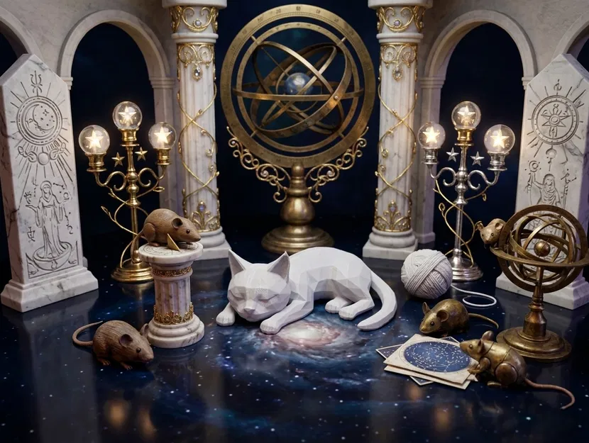 Mô hình Mèo Ngủ Low-Poly - Image 1