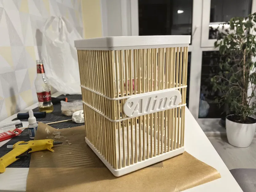 Giỏ đựng đồ làm từ que xiên gỗ - Image 1