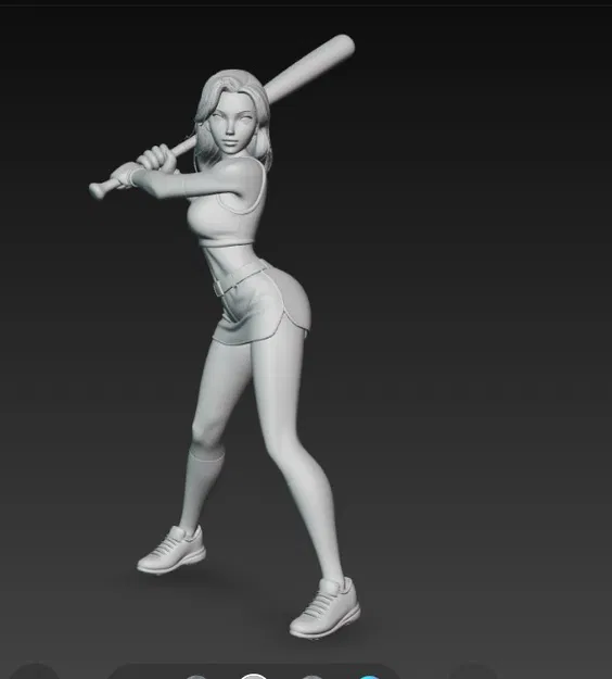 Mô hình 3D cô gái chơi bóng chày năng động và ấn tượng - Image 2