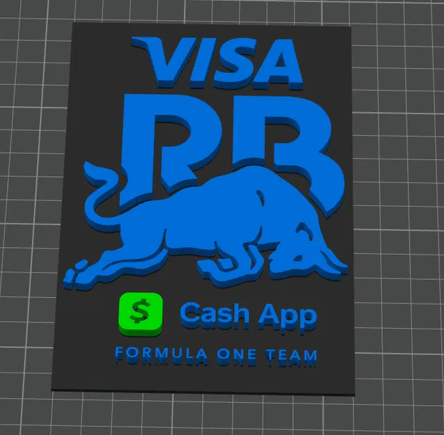 Mô hình 3D logo đội đua F1 Visa Cash App RB ấn tượng - Image 1