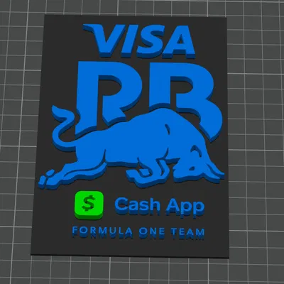 Mô hình 3D logo đội đua F1 Visa Cash App RB ấn tượng