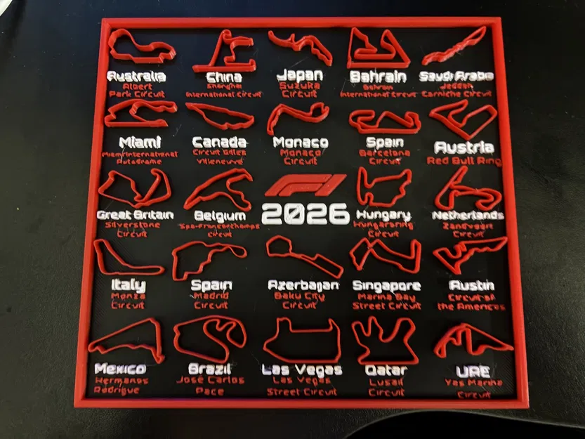 Bảng mô hình lịch trình F1 2026 - Bản cập nhật các đường đua chính xác - Image 1
