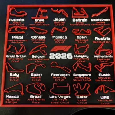 Bảng mô hình lịch trình F1 2026 - Bản cập nhật các đường đua chính xác