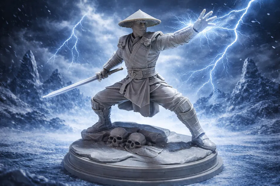Mô hình 3D Raiden Mortal Kombat chất lượng cao cho fan game - Image 1