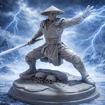 Mô hình 3D Raiden Mortal Kombat chất lượng cao cho fan game