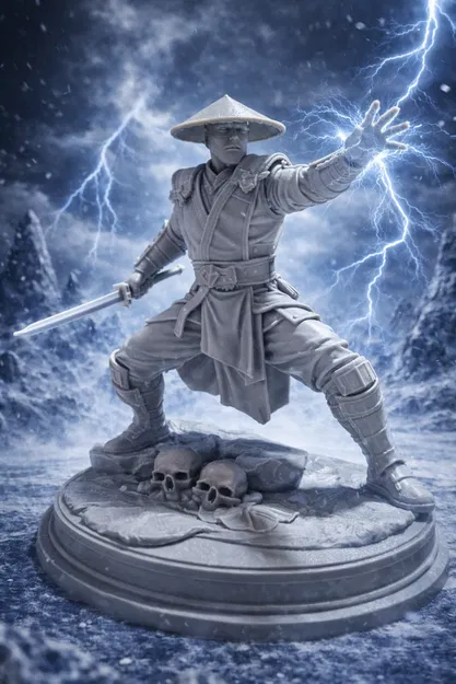 Mô hình 3D Raiden Mortal Kombat chất lượng cao cho fan game - Image 2