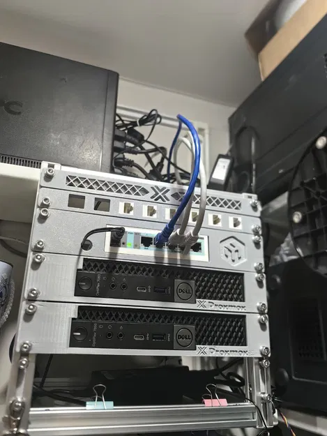 Khung gắn tủ rack 10-inch cho Mikrotik RB260GS in 3D - Image 3